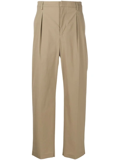 Valentino Darted Straight-leg Trousers In Neutrals