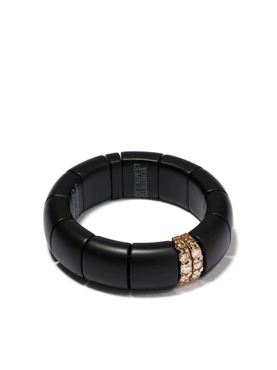 Roberto Demeglio 18kt Rose Gold, Diamond And Black Ceramic Pura Ring In Pink