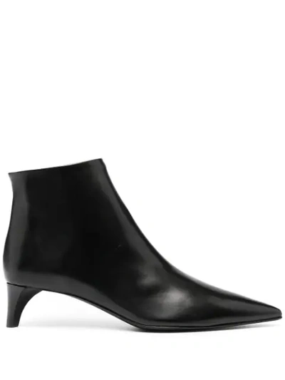 Jil Sander Pointed-toe Mid-heel Boots In Black