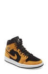 Jordan 1 Mid Se Sneaker In Desert Ochre/ White/ Black