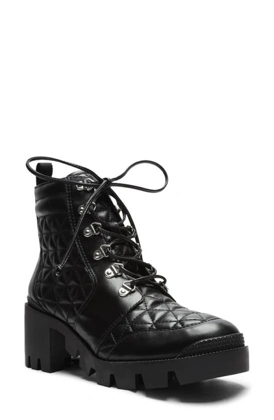 Schutz Women's Cory Quilted Leather Combat Booties In Black