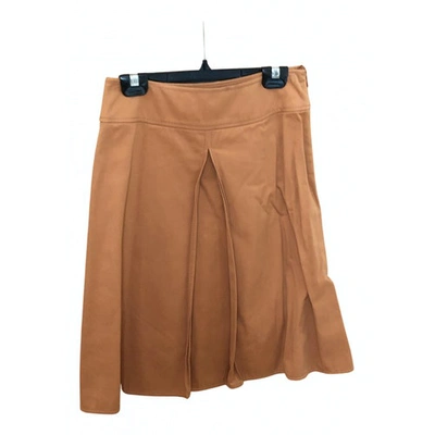 Pre-owned Valentino Mid-length Skirt In Camel