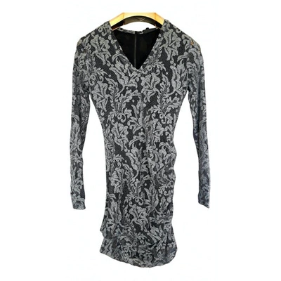 Pre-owned Just Cavalli Lace Mini Dress In Grey