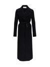 VALENTINO DOUBLE-BREASTED COAT IN DOUBLE DRAP WITH LEATHER STRINGS,11553293