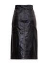 MSGM MIDI SKIRT IN LEATHERETTE WITH CONTRAST STITCHING,2941MDD2220767099