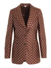 Gucci Gg Jacquard Single-breasted Blazer In Brown