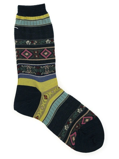 Antipast Socks In Green/mustard