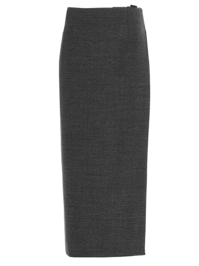 Balenciaga Prince Of  Wales Check Skirt In Grey