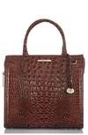 Brahmin Small Caroline Melbourne Embossed Leather Satchel In Pecan