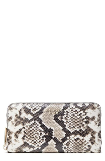 Kate Spade Spencer Python Embossed Leather Wallet On A Chain In Black Multi