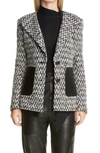 ST JOHN CHEVRON BOUCLE KNIT JACKET,K6110W2