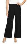 ALEX EVENINGS SHIMMER METALLIC KNIT STRAIGHT LEG PANTS,8327527