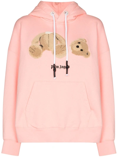 Palm Angels Bear Relaxed-fit Hoodie In Pink