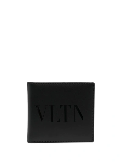 Valentino Garavani Vltn-print Wallet In Nero