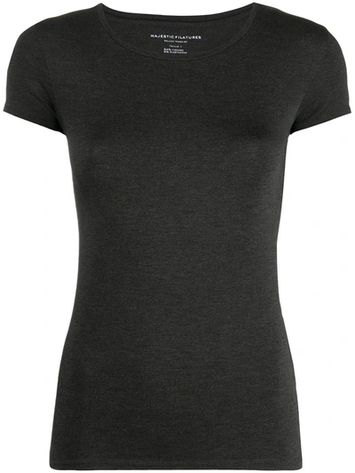 Majestic Round Neck Jersey T-shirt In Grey