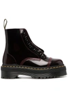 Dr. Martens Gloss Lace-up Ankle Boots In Red