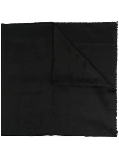 Valentino V Logo-print Virgin Wool-blend Scarf In Black