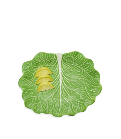 Tory Burch Lettuce Ware & Lemon Side Plate In Green