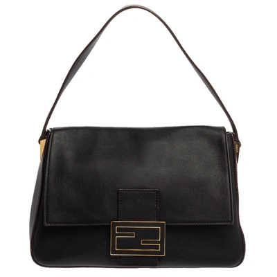 Pre-owned Fendi Black Leather Mama Forever Shoulder Bag