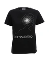 RED VALENTINO BLACK COTTON T-SHIRT,2DD8A024-72D9-3728-55E1-A43B3127E126