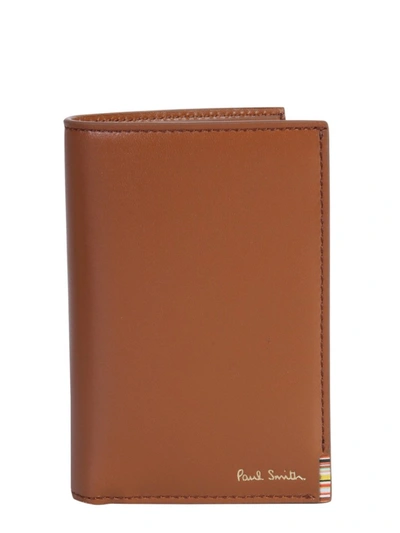 Paul Smith Leather Bi Fold Wallet In Brown
