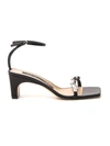 Sergio Rossi Glitterama Embellished Toe Strap Sandal In Black