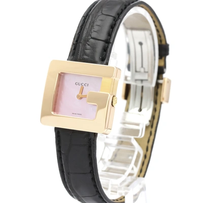 Pre-owned Gucci Pink 18k Yellow Gold 3600l Quartz Women's Wristwatch 23 Mm