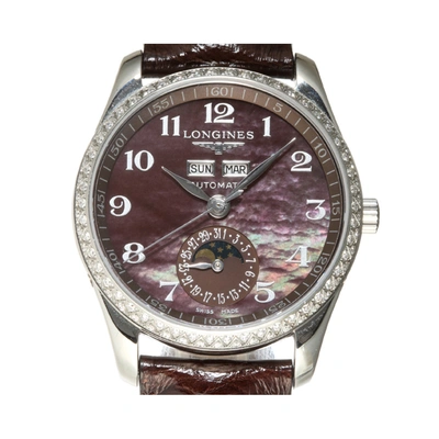 Pre-owned Longines Purple Diamonds Stainless Steel Master Collection L2.503.0 Women's Wristwatch 36 Mm