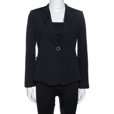 Pre-owned Emporio Armani Black Stretch Knit Fitted Blazer M