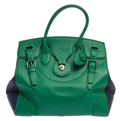 Pre-owned Ralph Lauren Green/blue Leather Ricky Tote
