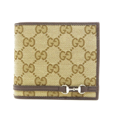 Pre-owned Gucci Beige/brown Gg Canvas Bifold Wallet