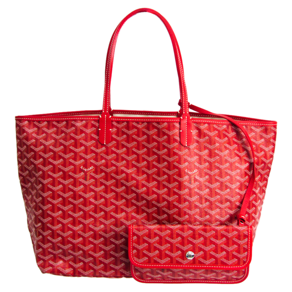 Pre-Owned Goyard Red Coated Canvas St. Louis Tote Pm Bag | ModeSens