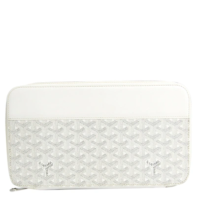 Pre-owned Goyard White Coated Canvas Opera Wallet