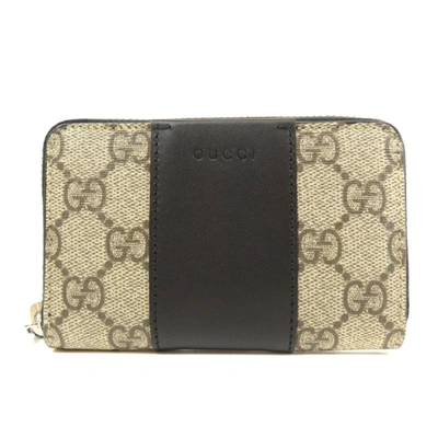 Pre-owned Gucci Beige/brown Gg Supreme Canvas Wallet