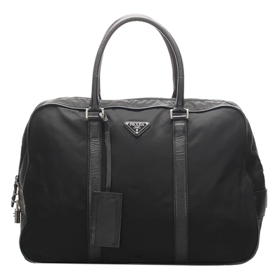 Pre-owned Prada Black Nylon Tessuto Travel Bag