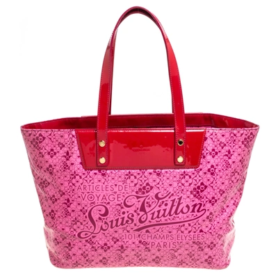 Pre-owned Louis Vuitton Pink Shiny Leather Limited Edition Cosmic Blossom Pm Bag