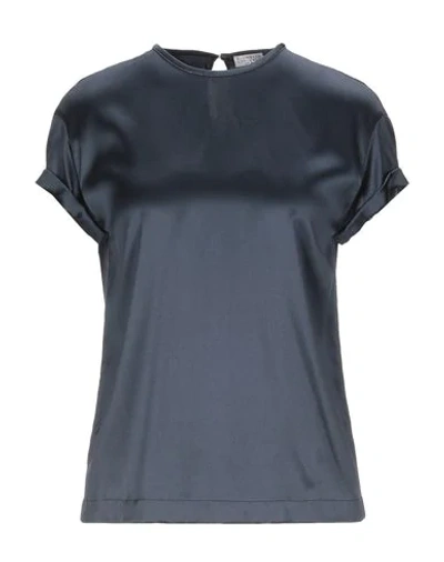 Brunello Cucinelli Blouse In Dark Blue