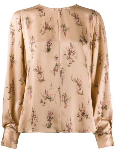 Vince All-over Print Blouse In Neutrals