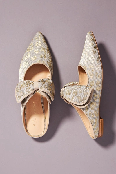 Anthropologie Livia Bow Flats In Gold