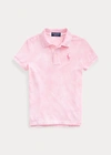 Polo Ralph Lauren Toddler Girls Pink Pony Tie-dye Mesh Polo Shirt In Space Dye