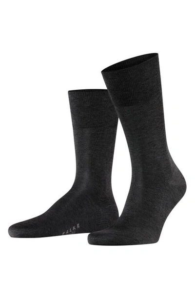 Falke Tiago Cotton Dress Socks In Anthracite Mel