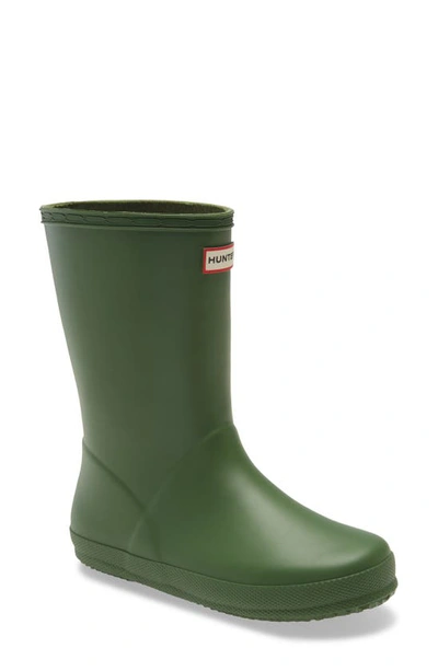 Hunter Kids' First Classic Waterproof Rain Boot In Scottish Moss