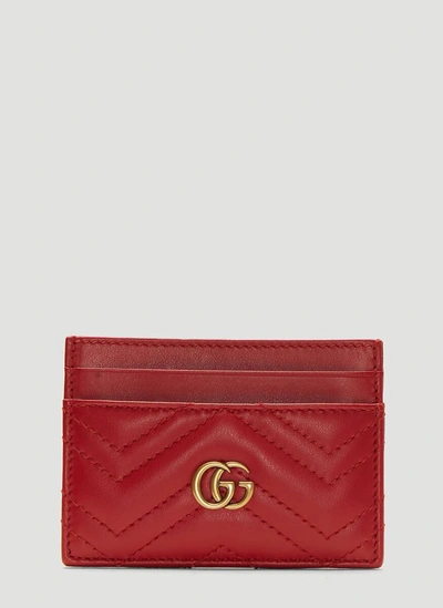 Gucci Gg Marmont Card Case In Red
