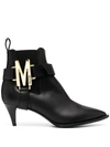 MOSCHINO M PLAQUE ANKLE BOOTS