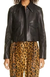 Khaite The Cordelia Leather Jacket In Black