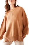 Free People Easy Street Tunic Sweater In Camel