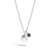 John Hardy Sterling Silver Dot Black Sapphire And Black Spinel Hammered Disc & Cluster Pendant Necklace, 16-18 In Silver