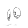 John Hardy Sterling Silver Legends Naga Hoop Earrings With Blue Sapphire In Silver