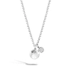 John Hardy Sterling Silver Dot Diamond Cluster & Hammered Disc Pendant Necklace, 16-18 In Sterling Silver Gold