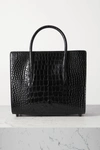 CHRISTIAN LOUBOUTIN PALOMA MEDIUM RUBBER-TRIMMED CROC-EFFECT LEATHER TOTE